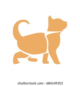 Isolated abstract cat on a white background, Vector illustration