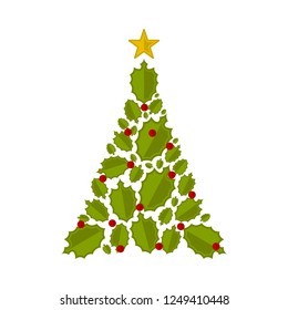 Isolated abstract christmas tree. Vector illustration design