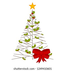 Isolated abstract christmas tree. Vector illustration design