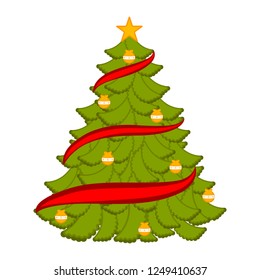 Isolated abstract christmas tree. Vector illustration design