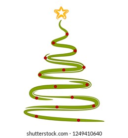 Isolated abstract christmas tree. Vector illustration design
