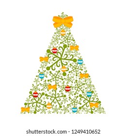 Isolated abstract christmas tree. Vector illustration design