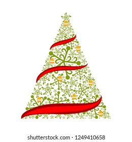 Isolated abstract christmas tree. Vector illustration design