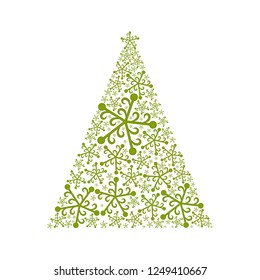 Isolated abstract christmas tree. Vector illustration design