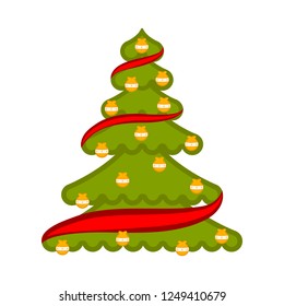 Isolated abstract christmas tree. Vector illustration design