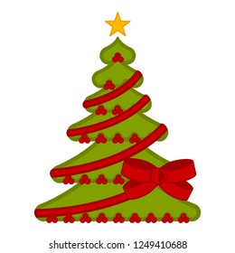 Isolated abstract christmas tree. Vector illustration design