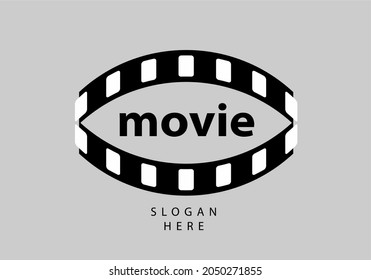 
isolated abstract cinema logo vector template on white background