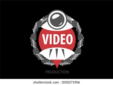 
isolated abstract cinema logo vector template on white background