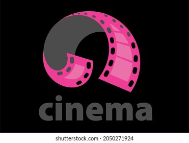 
isolated abstract cinema logo vector template on white background