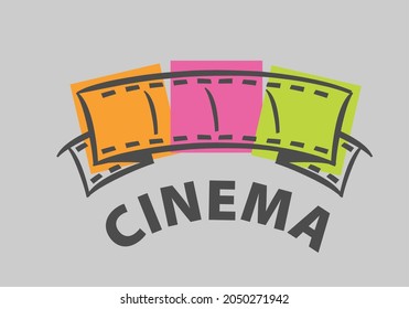 
isolated abstract cinema logo vector template on white background