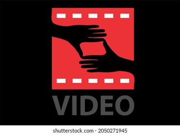 
isolated abstract cinema logo vector template on white background