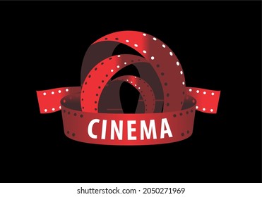 
isolated abstract cinema logo vector template on white background