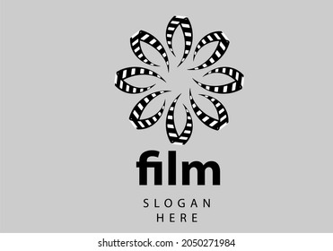 
isolated abstract cinema logo vector template on white background