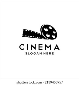 isolated abstract cinema logo vector template on white background