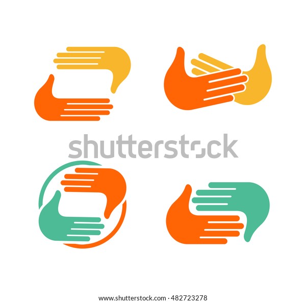 Isolated Abstract Clapping Hands Logo Set Stock Vector (Royalty Free ...