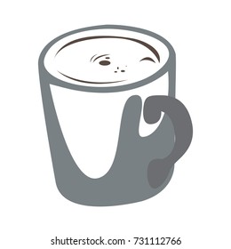 Isolated abstract coffee cup on a white background, Winter vector illustration