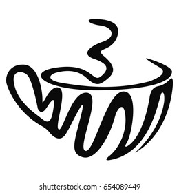 Isolated abstract coffee mug logo, Vector illustration
