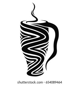 Isolated abstract coffee mug logo, Vector illustration