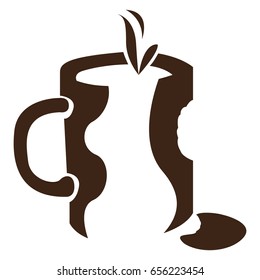 Isolated abstract coffee mug logo, Vector illustration