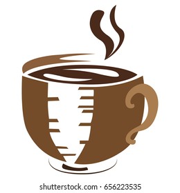 Isolated abstract coffee mug logo, Vector illustration