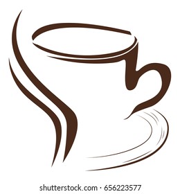 Isolated abstract coffee mug logo, Vector illustration