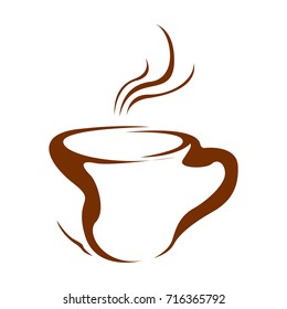 Isolated abstract coffee mug logo, Vector illustration