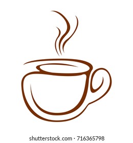 Isolated abstract coffee mug logo, Vector illustration