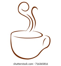 Isolated abstract coffee mug logo, Vector illustration