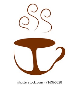 Isolated abstract coffee mug logo, Vector illustration