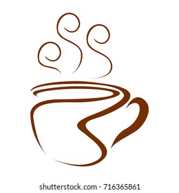 Isolated abstract coffee mug logo, Vector illustration