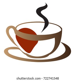 Isolated abstract coffee mug logo, Vector illustration