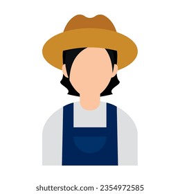 Isolated abstract colored female farmer character Vector