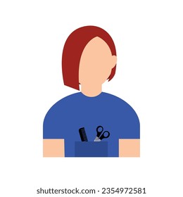 Isolated abstract colored female hair dresser character Vector