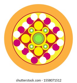 Isolated abstract colored flower image - Vector illustration