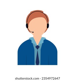 Isolated abstract colored male client service character Vector
