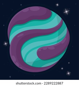Isolated abstract colored scifi planet icon Vector