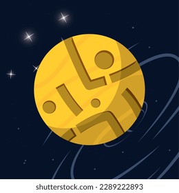 Isolated abstract colored scifi planet icon Vector