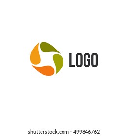 Isolated abstract colorful drops circle logo. Liquid circulation logotype. Kids art school icon, Round shape spining paint sign. Natural process of renewal symbol. Vector drops illustration