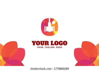 Isolated Abstract Colorful Monogram Logo Template. In Hammer Illustration and Alphabet Design Concept