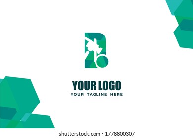 Plantilla De Logotipo De Monograma Colorido De Resumen Aislado. Ilustración de martillo y concepto de diseño alfabético