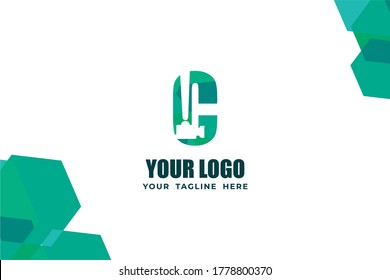 Isolated Abstract Colorful Monogram Logo Template. In Hammer Illustration and Alphabet Design Concept