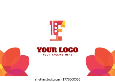 Isolated Abstract Colorful Monogram Logo Template. In Hammer Illustration and Alphabet Design Concept