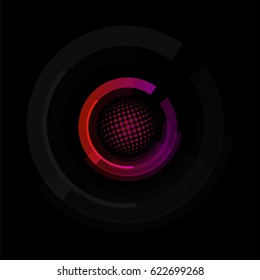 Isolated abstract colorful round shape logo, circular frames logotypes, golf balls icons on white background vector illustration.