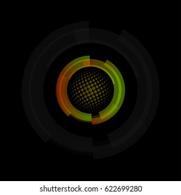 Isolated abstract colorful round shape logo, circular frames logotypes, golf balls icons on white background vector illustration.