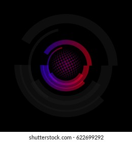 Isolated abstract colorful round shape logo, circular frames logotypes, golf balls icons on white background vector illustration.