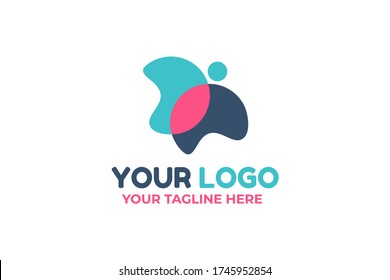 Isolated Abstract Company Logo Template in butterfly design concept for your business, company, firm, brand, and many more