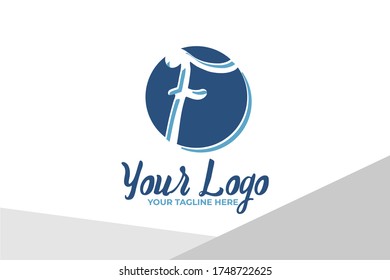 Isolated Abstract Company Logo Template in blue color alphabet design concept for your business, company, firm, brand, and many more