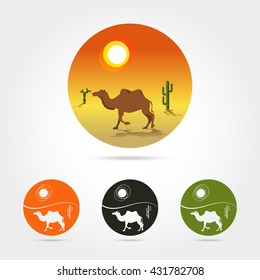 Isolated abstract desert logo icon. Vector illustration