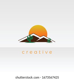 Isolated abstract desert logo template
