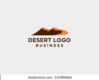 Isolated abstract desert logo in white background. Showing sand dune
